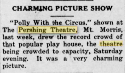 Pershing Theatre - 1919 ARTICLE